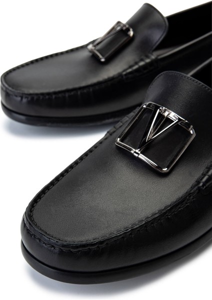 Valentıno Erkek Hakiki Deri Siyah Loafer Ayakkabı 667 2081 Erk Ayk Y23 Black fırsatları