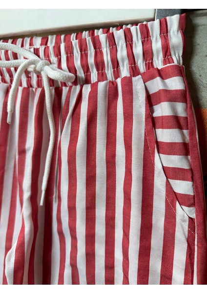 Erkek Çocuk Çizgili Rahat Kesim T-Shirt - Şort Takım