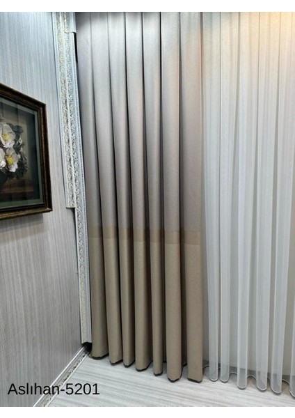 Nivemeshome Aslıhan Vizon FT632116 V-5201 1/3 Sık Pile Fon Perde Apm