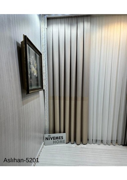 Nivemeshome Aslıhan Vizon FT632116 V-5201 1/3 Sık Pile Fon Perde Apm fırsatları