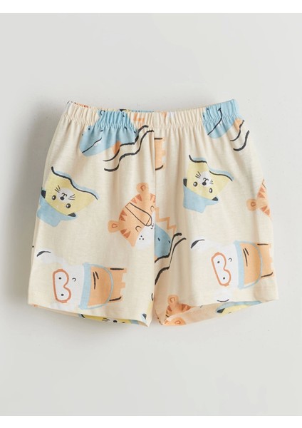 Lcw Baby Bej Baskılı Erkek Bebek Tişört ve Şort 2'li fırsatları