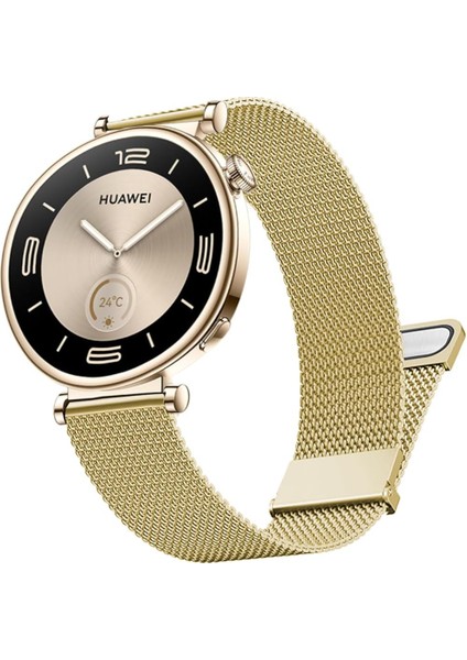 Watch Gt5 Pro 42MM / Gt5 41MM / Gt4 41MM Uyumlu 18MM Yüksek Kalite Manyetik Hasır Paslanmaz Çelik Metal Kordon