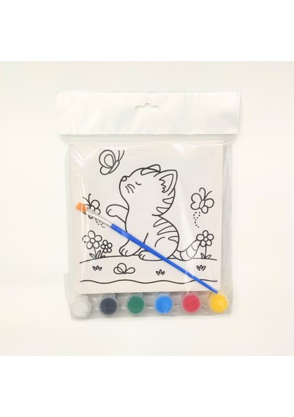 Minik Ressam Seti – Ön Çizimli Tuval, Fırça ve Su Bazlı 6 Renk Akrilik Boya ile Boyama fiyatları