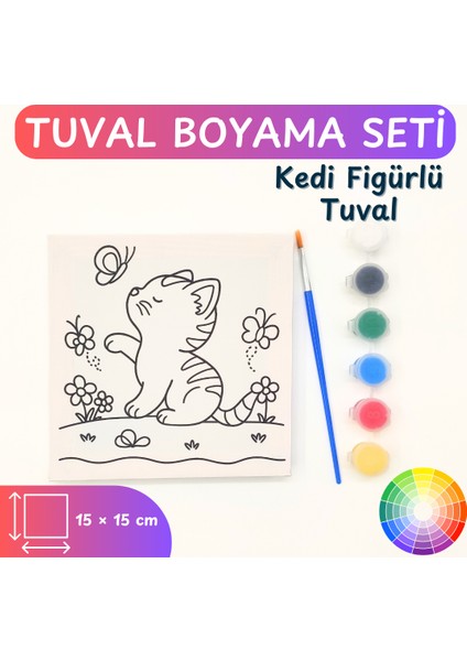 Minik Ressam Seti – Ön Çizimli Tuval, Fırça ve Su Bazlı 6 Renk Akrilik Boya ile Boyama fırsatları