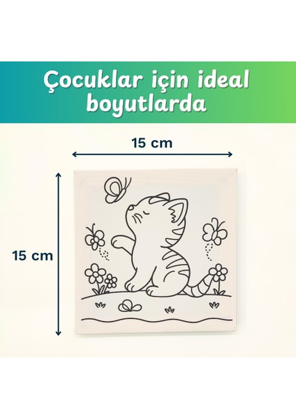 Minik Ressam Seti – Ön Çizimli Tuval, Fırça ve Su Bazlı 6 Renk Akrilik Boya ile Boyama