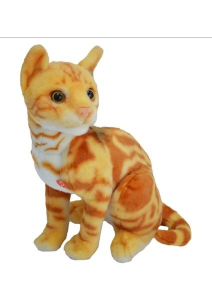 Berattoys 30 cm Sesli Peluş Kedi Miyavlayan Kedi Peluş Oyuncak Kedi Hediyelik Peluş Uyku Arkadaşı