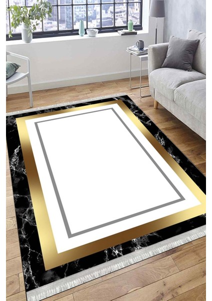Çizgili Gold Halı Kaymaz Tabanlı Kilim Yıkanabilir Halı Yolluk Dot Tabanlı Halı 1006A modelleri