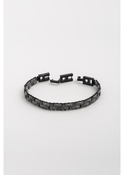 Hematit Taşlı Çelik Erkek Bileklik