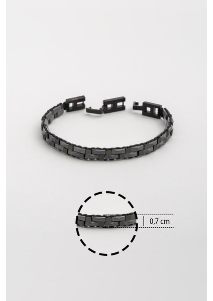 Hematit Taşlı Çelik Erkek Bileklik modelleri