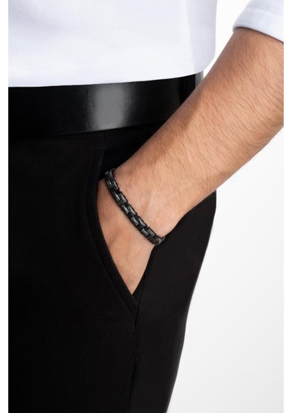 Hematit Taşlı Çelik Erkek Bileklik fırsatları