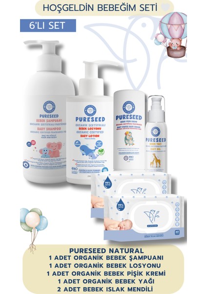 6'LI SET - Yenidoğan Bakım Seti - Hoşgeldin Bebeğim ❤️