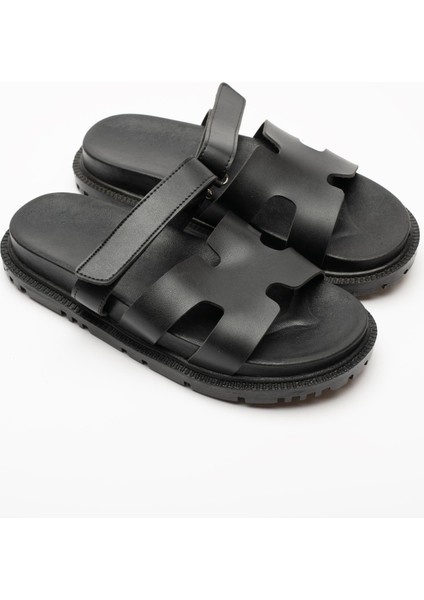 Ellen Kalın Tabanlı Cırt Bantlı Kadın Terlik