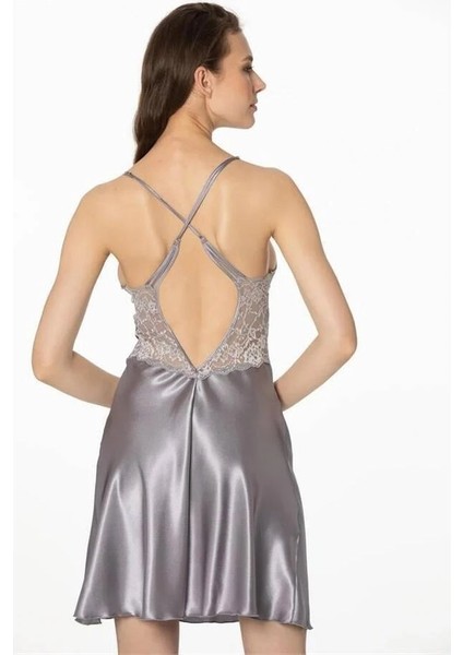 Kadın Midi Saten Gecelik Sabahlık Takım