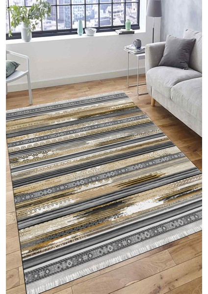 Otantik Motifli Kilim Yıkanabilir Halı Kaymaz Taban Kilim Dot Tabanlı Oturma Odası Halısı 4005C fırsatları