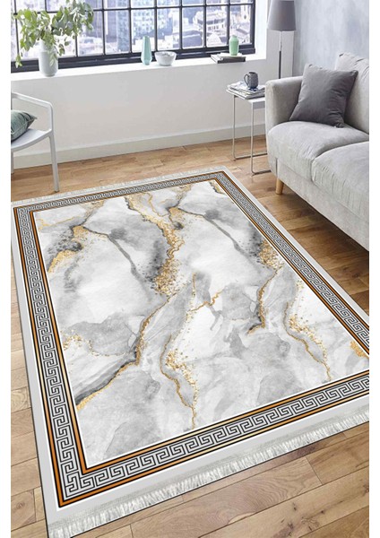 Dekoratif Mermer Desenli Kilim Makinede Yıkanabilir Kaymaz Tabanlı Yolluk Dot Tabanlı Halı 1080A modelleri
