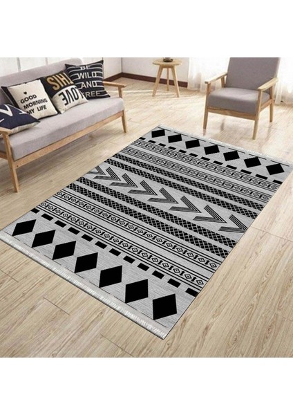 Geometrik Figürlü Halı Kaymaz Taban Kilim Yıkanabilir Yolluk Dot Tabanlı Salon Halısı 4120A modelleri