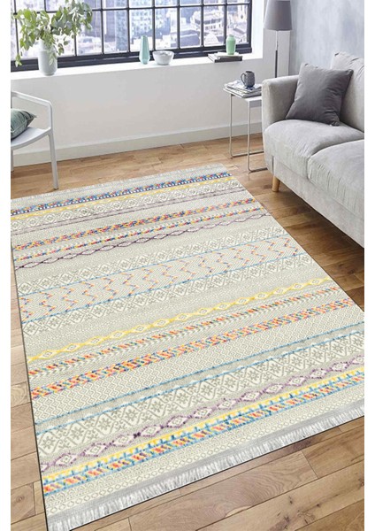 Otantik Desen Yolluk Kaymaz Taban Kilim Yıkanabilir Yolluk Dot Tabanlı Salon Halısı 4133C fırsatları