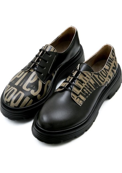 Kadın Vegan Deri Siyah Günlük Ayakkabı - Expression Tasarım