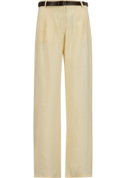 Kemerli Palazzo Tencel Pantolon 25Y2810 Aytaşı