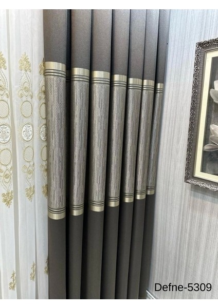 Nivemeshome Defne Toprak FT614166 5309 1/3 Sık Pileli Fon Perde Apm indirimleri