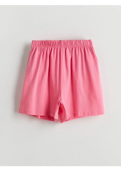 Lcw Kids Ekru Bisiklet Yaka Kız Çocuk Şortlu Pijama Takımı fırsatları