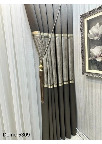 Nivemeshome Defne Toprak FT614166 5309 1/3 Sık Pileli Fon Perde Apm modelleri