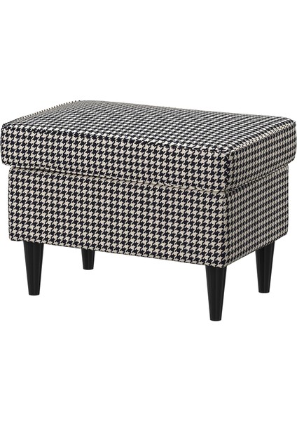 Strandmon Puf 60 x 40 x 44 cm Siyah Bej Kumaş Kaplı Çok Yönlü Kullanım