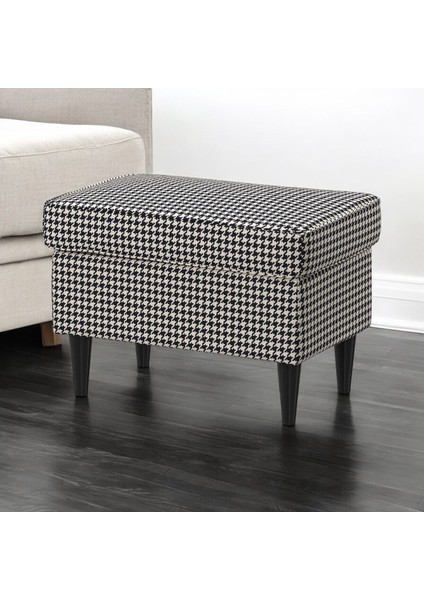 Strandmon Puf 60 x 40 x 44 cm Siyah Bej Kumaş Kaplı Çok Yönlü Kullanım fiyatları