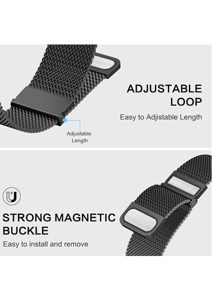 Watch Gt5 Pro 42MM / Gt5 41MM / Gt4 41MM Uyumlu 18MM Yüksek Kalite Manyetik Hasır Paslanmaz Çelik Metal Kordon fiyatları