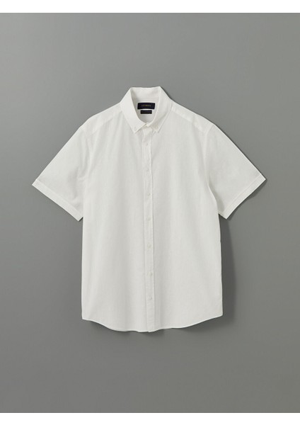Yeni Sezon Regular Fit Keten Karisimli Erkek Gomlek - S60089Z8 indirimleri