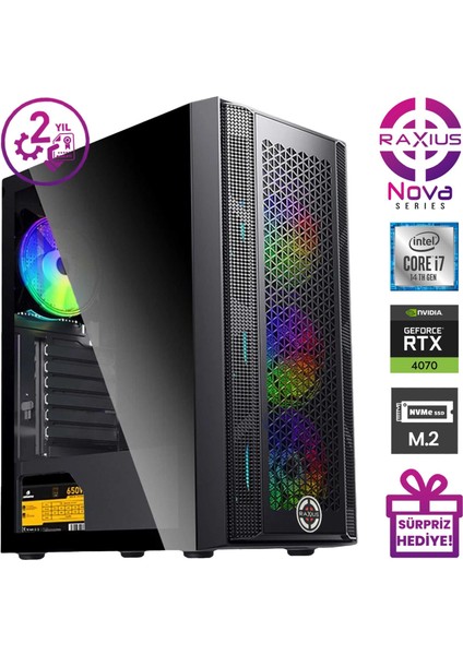 Nova G1 I7 4070-147A004 I7-14700 32GB 512SSD RTX4070 Freedos Gaming Masaüstü Bilgisayar fiyatları