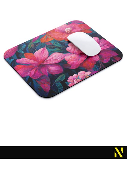 Renkli Çiçek Desenli Renkli Ergonomik Mouse Pad - 23 cm x 19 cm - Kaydırmaz Taban Ev ve Ofis Kullanımı Için Ideal Fare Altlığı Mousepad modelleri