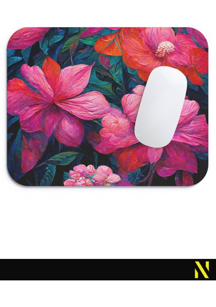 Renkli Çiçek Desenli Renkli Ergonomik Mouse Pad - 23 cm x 19 cm - Kaydırmaz Taban Ev ve Ofis Kullanımı Için Ideal Fare Altlığı Mousepad fırsatları