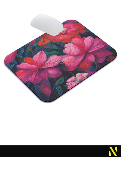 Renkli Çiçek Desenli Renkli Ergonomik Mouse Pad - 23 cm x 19 cm - Kaydırmaz Taban Ev ve Ofis Kullanımı Için Ideal Fare Altlığı Mousepad indirimleri