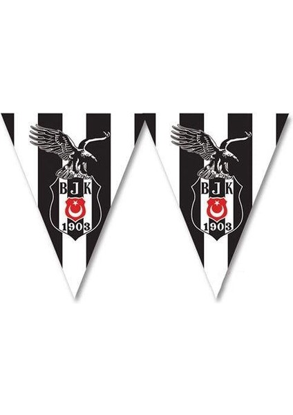 Beşiktaş Üçgen Bayrak Flama - 3,60 mt