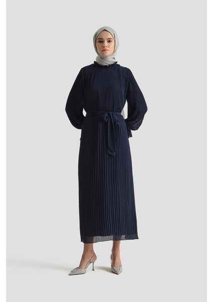 Piliseli Elbise 25YD4235 Lacivert modelleri