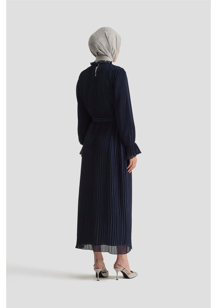 Piliseli Elbise 25YD4235 Lacivert indirimleri