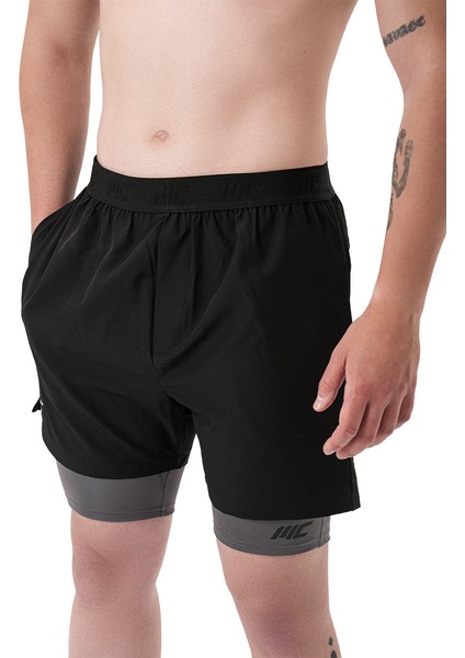 Training Erkek Şort Tayt Füme