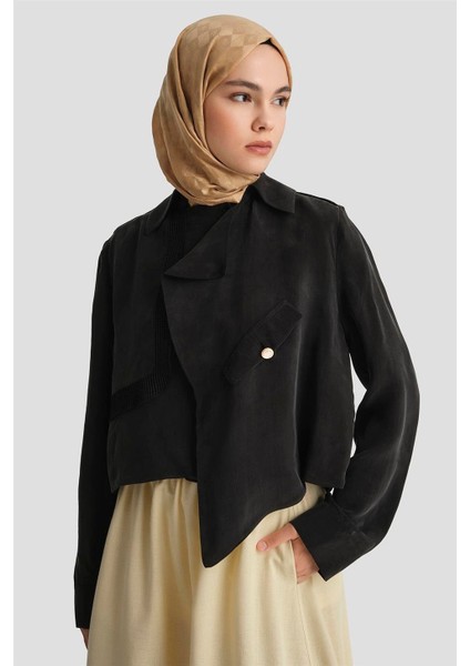 Asimetrik Ceket 25Y5914 Siyah