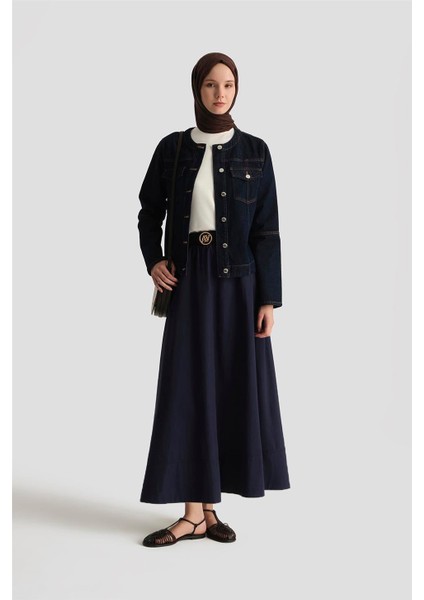 Pamuklu Etek 25Y1837 Lacivert