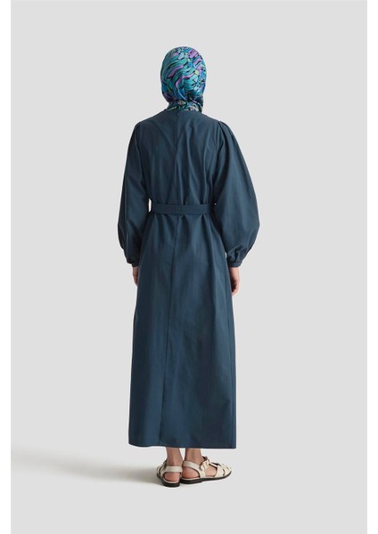 Pile Detaylı Pamuk Elbise 25Y9024 Indigo indirimleri