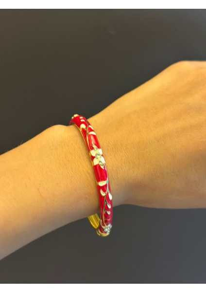 Çelik Mineli Desenli Kadın Kelepçe Bileklik fırsatları