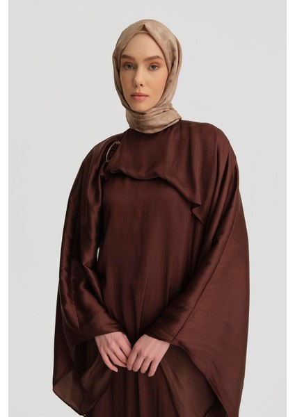 Omuz Tokalı Şık Elbise 25Y9021 Açık Kahve fırsatları