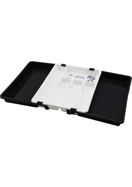 Kayar Kaşıklık Iki Taraflı Çift Açılır Ayarlanabilir Çekmece Içi 36X69CM (4887)