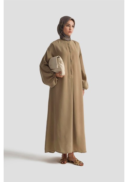 Cupra Dökümlü Elbise 25Y9034 Camel