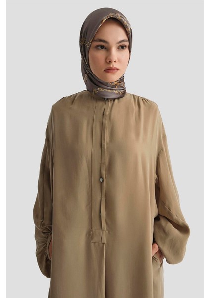 Cupra Dökümlü Elbise 25Y9034 Camel modelleri