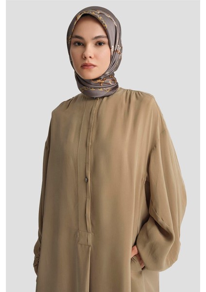 Cupra Dökümlü Elbise 25Y9034 Camel fırsatları