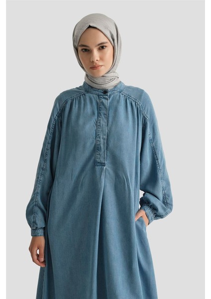 Oversize Tencel Elbise 25YD9142 Indigo fiyatları