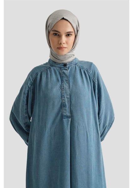 Oversize Tencel Elbise 25YD9142 Indigo fırsatları