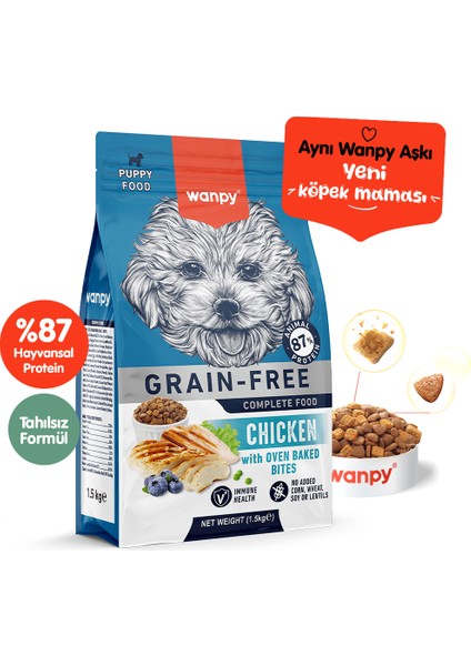 Tahılsız Tavuklu Yavru Köpek Maması 1,5 kg